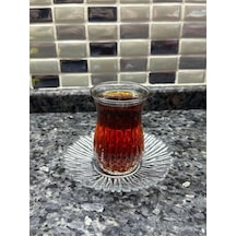 Echo 420181 Çay Bardağı Ve İthal Çay Tabağı Seti 12 Parça Şeffaf