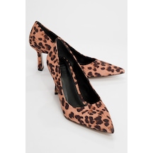 Luvishoes Luvi Shoes Calse Siyah Sarı Desenli Kadın Topuklu Ayakkabı Sarı - Siyah