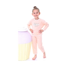 Kız Çocuk %100 Pamuk Desenli Rahat Pijama Takımı-yumuşak Ve Cilt Dostu Somon