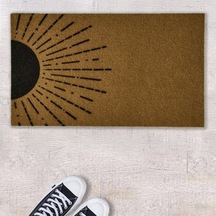 Güneş Halfsun Kapı Paspası - Bej / Siyah - 35x60 Cm Çok Renkli