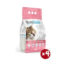 Benty Sandy Bebek Pudra Kokulu İnce Topaklaşan Bentonit Kedi Kumu 4 x 5 L
