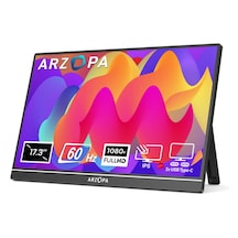 Arzopa A1m 17.3 İnç 60hz Full Hd Ips Type-c Taşınabilir Monitör
