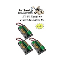 2 Li Pil Yatağı Deney 3 Adet Ve 6 Adet 1.5v Pil 1 Paket Pil Yuvası Pil Kutusu Aa Kalem Kalın Pil 2x1,5 Volt Yaylı Pil Yuvası