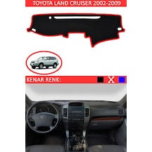 808 Group Toyota Land Cruiser 2002-2009 İçin Uygun Torpido Koruma Halısı Siyah Kenar Renk Kırmızı