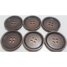 6 Adet Kahverengi 2.4 Cm. Metal Düğme