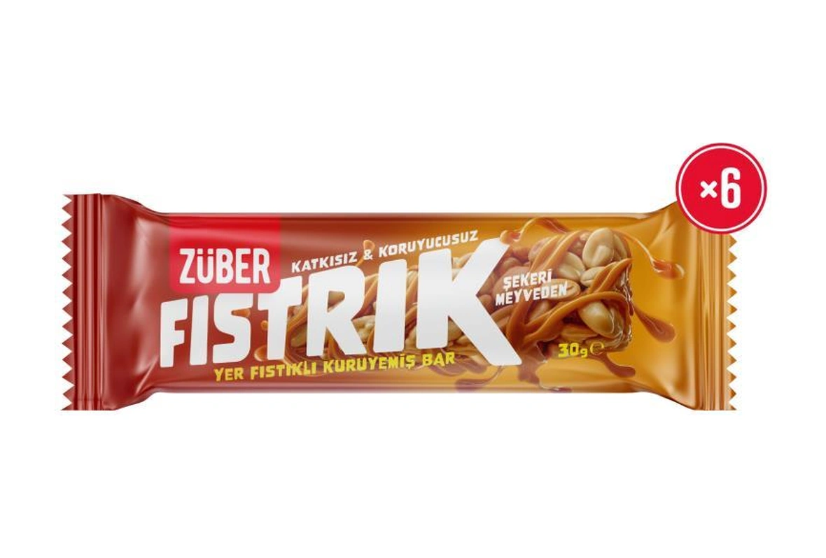 Fıstrık Yer Fıstıklı Kuruyemiş Bar 30g X 6 Adet