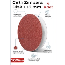 115 Mm Cırt Zımpara 100 Kum Disk Deliksiz Alüminyum Oksit 4 Adet