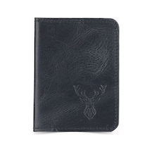 Guard Leather Guard Geyik Baskılı Antik Siyah Deri Kartlık Çok Renkli