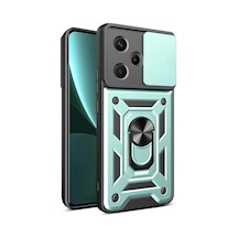 Newface - 605 - Xiaomi Redmi Note 13 Pro Plus Kılıf Pars Lens Yüzüklü Silikon - Edntrend - - Yeşil