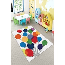 Çok Renkli Kaymaz Tabanlı Yıkanır Balonlu Bebek Halısı Kd39n11