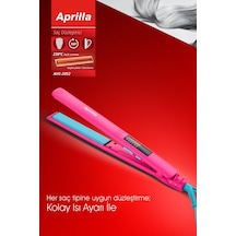 Aprilla Ahs-2052 Dijital Isı Ayarlı Profesyonel Saç Düzleştirici Pembe