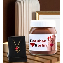 Bk Gift Sevgiliye Özel Aşk Çiçeği Kalp Kolye Ve Nutella 400gr. Hediye Seti, Sevgililer Günü Hediye, Doğum Günü Hediyesi, Sevgiliye Hediye-7