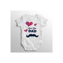 Tuğbababy Love You Dad Yazılı Baskılı Bebek Zıbını (520689016)