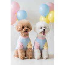 Bubbles Pastel Kedi Tişörtü Cepli Şeker Renkli Yazlık Kedi Kıyafeti Küçük Ve Orta Irk Kediler İçin