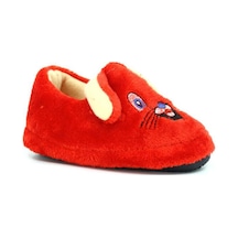 Kulakcıklı Kreş Ev Okul Ayakkabısı Unisex Bebek Çocuk Panduf Kırmızı