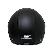Motosiklet Yarım Deri Kask Siyah Vizör R22.06 Sertifika Fiber Material Black Leather Motor Kaskı Siyah