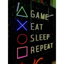 Sanec Game Eat Sleep Repeat Neon Led Tabela