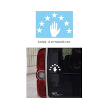 Abhaz Bayrak Araba Sticker Etiket Beyaz 13 Cm 4 Adet