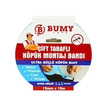 Bumy Çift Taraflı Köpük Montaj Bant Beyaz 19mm X 10mt