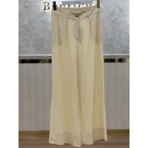 Sentez Sz-5636-k Kemik Renk Abelia Kısa Geniş Paça Pantolon Çok Renkli