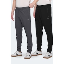 Slazenger Grıet 2 Li Set Erkek Siyah - Koyu Gri Eşofman Altı Siyah - Koyu Gri