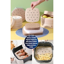 Airfryer Delikli Pişirme Kağıdı 50 Adet Hava Fritözü Kare Model Pişirme Kağıdı Airfryer Fritöz