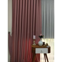 Evdepo Home Keten Pembe Fon Perde Tek Kanat Pembe