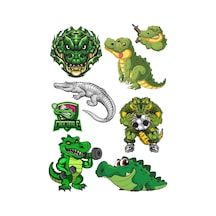 Timsah Sticker Set-1 8 Parça Telefon, Tablet, Defter, Laptop Sticker