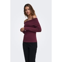 Only Onlkatia Regular Fit Madonna Yaka Kazak Kadın Kazak 15311830 Bordo