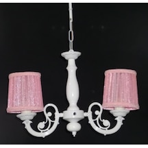 2 Li Pembe Başlıklı Kız Çocuk Odası Avizesi