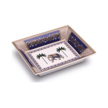 Pozzi Milano Porselen Dekoratif Tabak 19,5 X 15,5 Cm Mor