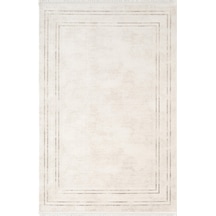 Look Classıc Lk001w Çerçeveli Krem Gri Klasik Desen Akrilik Dokuma Taban Tozuaz Oturma Odası Halısı-1029 Krem - Gri