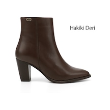 Gönderi R Kadın Kahve Antik Fermuarlı Sivri Burun Hakiki Deri Bot Dkzb61357407 Kahve