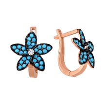 Argentum Concept - Firuze Taşlı Çiçek Küpe N11.14360