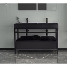 Vegas 120 Alt Modül + Lavabo Siyah Metalık Antrasit Diğer