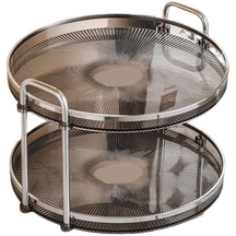 Suntek 2 Katlı Sayaç Tepsi Oturma Odası Kozmetik Depolama Gri Gri