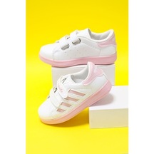 Gimer - Beyaz Yanı Pembe Şeritli Çocuk Ayakkabı - Mia012501Fpg