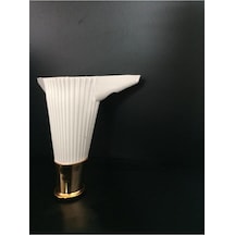 Asya Çizgili 15 Cm Beyaz / Gold Mobilya Ayağı- Dolap, Koltuk , Tv
