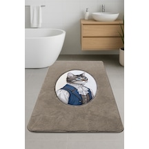 Modcat Taş Tekli Nakışlı Banyo Paspası ,kaymaz Tabanlı 60x100cm Taş-tek