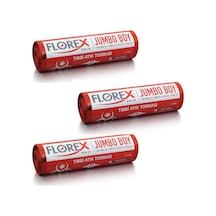 Florex Tıbbi Atık Çöp Poşeti Jumbo Baskılı Kırmızı 10 Yaprak 3 Rulo 80 x 110 CM
