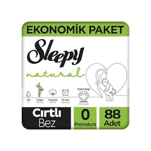 Sleepy 0 Beden Prematüre Bebek Bezi Natural Ekonomik Paket 44x2 88 Adet 0 Numara