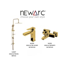 Newarc Aqua 440537 + 941528 + 941518 Batarya Duş Ünitesi Set Altın
