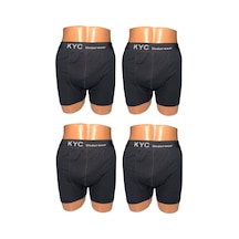 Kyc Shopping 4 Adet Siyah Renk Pamuklu Likralı Penye Esnek Kumaş Boxer Siyah