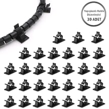 Microcase Kendinden Yapışkanlı Kablo Sabitleyici Ve Düzenleyici Klips Seti 30'lu Al5408 Siyah