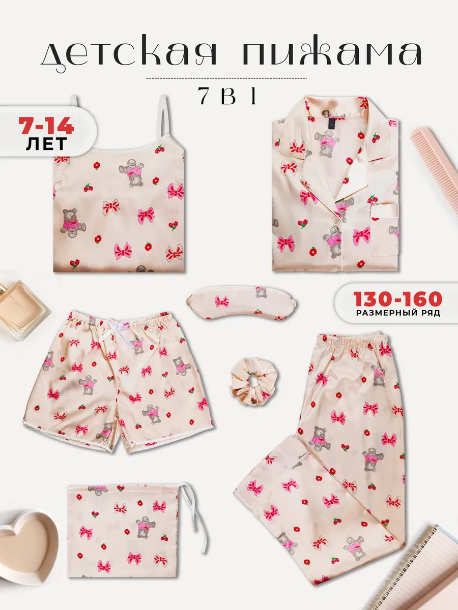 Missing Element Şort Ve Pantolu İpek 7'li 1 Arada Çocuk Pijaması 434500436 Pembe Missing Element Şort Ve Pantolu İpek 7'li 1 Arada Çocuk Pijaması 434500436 Pembe