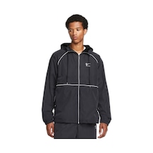 Nike Air Full-zip Hooded Woven Loose Fit Jacket Erkek Kapüşonlu Reflektörlü Bol Keism Spor Ceket Siyah Siyah