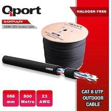 Qport Q-catflash 500 Metre Lszh Cat6 Outdoor 23awg 0.58mm Yanmaz Kablo Halogen Free