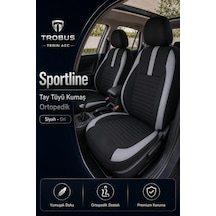 Skoda Rapid 2012 Sonrası Uyumlu Sportline Serisi Siyah Gri Ortopedik Tay Tüyü Koltuk Kılıfı