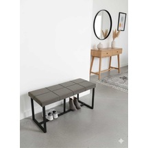 Özcan Metal Siyah Metal Ayaklı Bench Puf Bank Antre Mutfak Salon Yatak Odası Puf Bank 105 40 Kahverengi