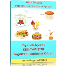Okul Öncesi Yiyecek ve Içecekleri Kes – Yapıştır Etkinlik Kitabı
